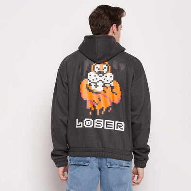 Charcoal Loser Graphic Hooded Sweatshirt