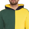 Rasta Colour Blocked Cut and Sew Hooded Sweatshirt