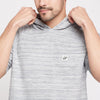 Grey Marl Relaxed Short Sleeve Hoodie