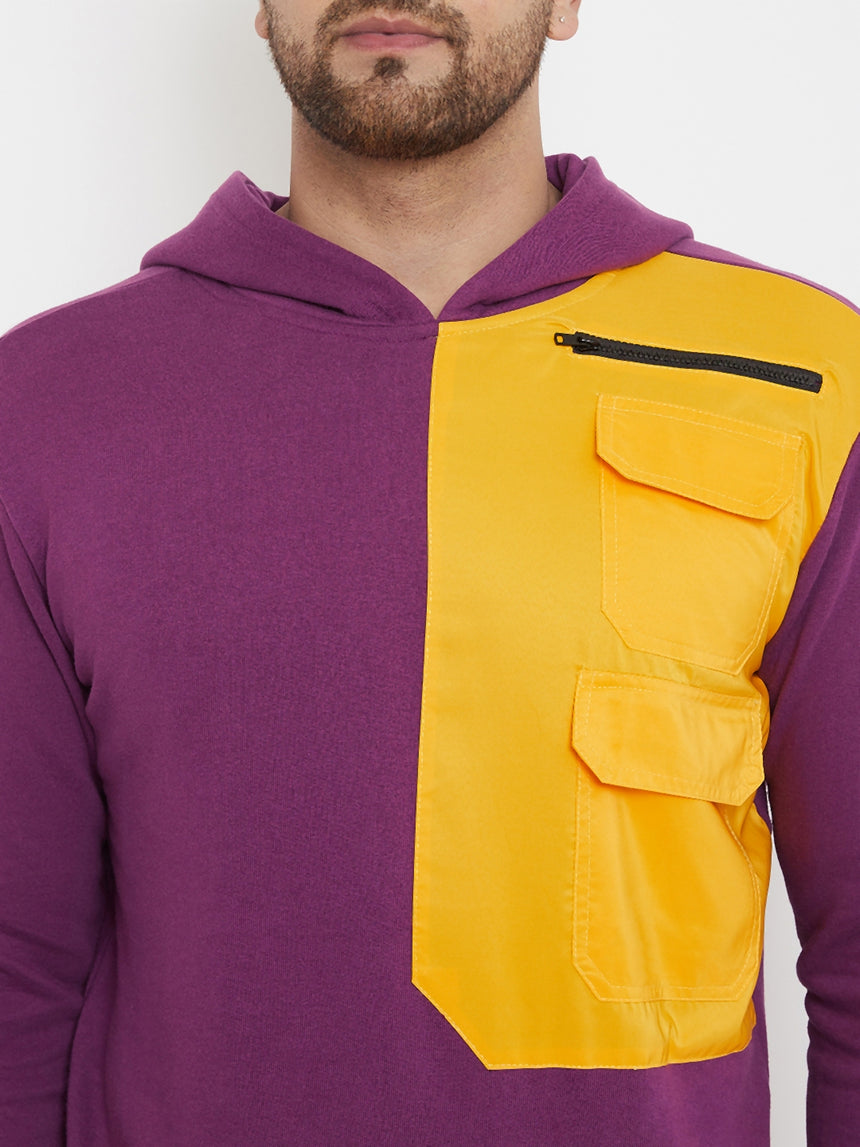 Lilac Yellow Patched Sweatshirt