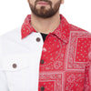 Red Paisley Print Twill Jacket Jackets - Fugazee