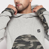 Grey Camo Cut-Sew Hoodie Sweatshirt Sweatshirts Fugazee 