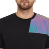 Black Rainbow Reflective Patched Tshirt and Trackpants Combo Set