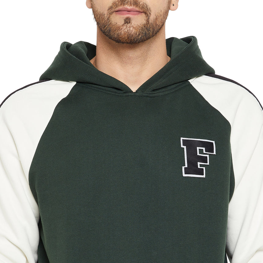 Moss Green Oversized Raglan Hooded Sweatshirt