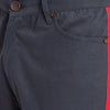 Navy Contrast Taped Chinos Trousers - Fugazee