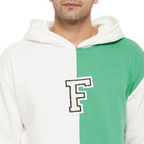 Green And White Cut-Sew Hoodie & Joggers Combo Tracksuit