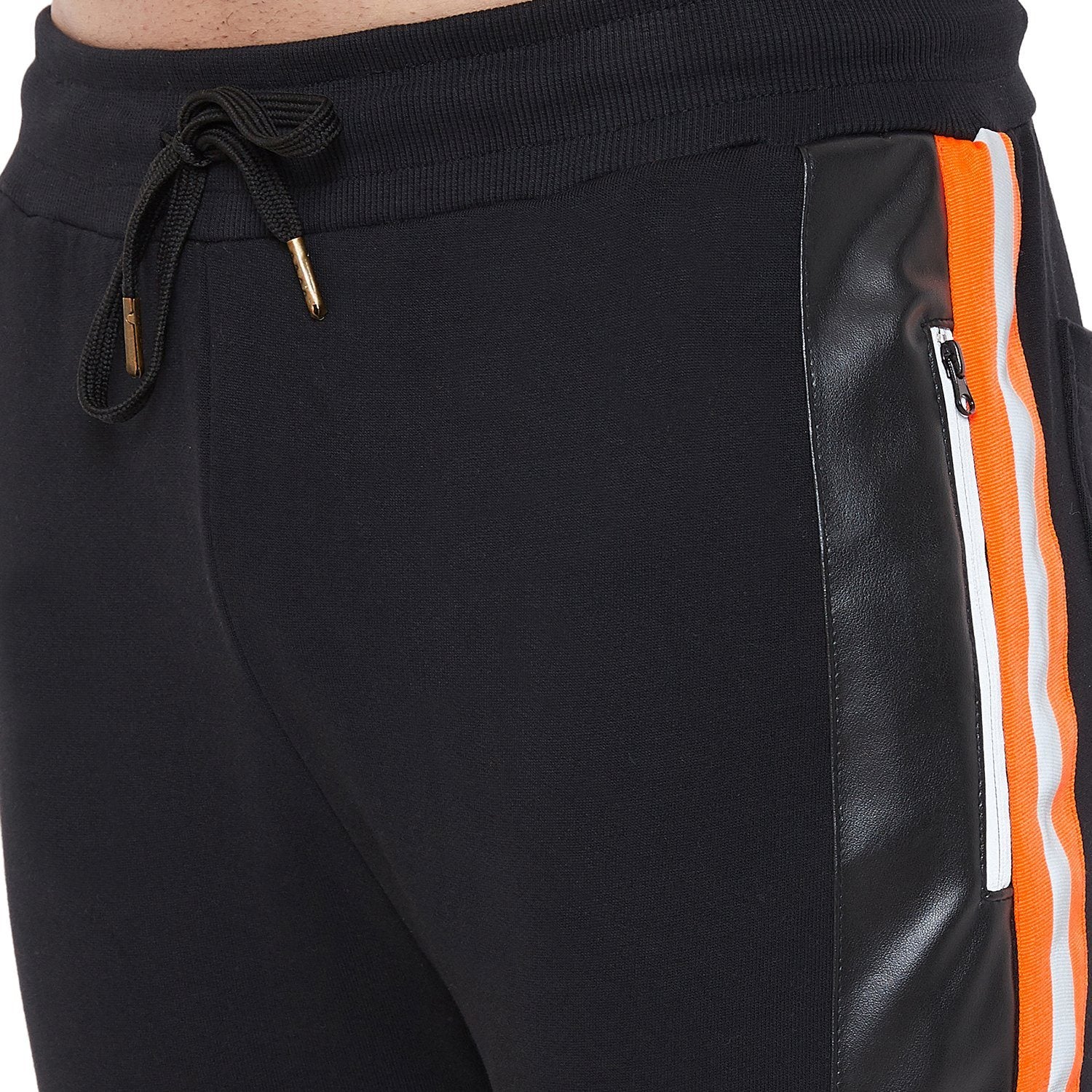New Mens Stylish Slim Fit Lower Track pant with Orange Strips