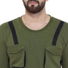Olive Taped SweatShirt & Cargo Joggers Combo Suit Suits - Fugazee