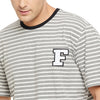 Grey Stripes Oversized Tshirt and Black Shorts Clothing Set