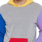 Grey Colourblocked Oversized Hoodie Sweatshirts Fugazee 