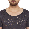Charcoal Bulletholes Scoop Neck Tee