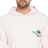 Pink Oversized Graphic Hooded Sweatshirt