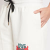 Ecru Love Graphic Shorts