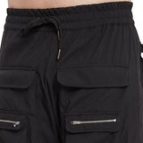 Black Nylon Zipped Cargo Pocket Trackpant Trackpants Fugazee 
