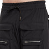 Black Nylon Zipped Cargo Pocket  Trackpant