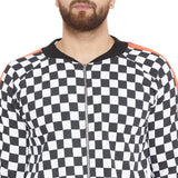 Checkered Print Taped Sweatshirt Sweatshirts - Fugazee
