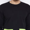 Black Oversized Contrast Neon Pocket Sweatshirt