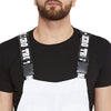 White Taped Full Length Dungaree Dungarees - Fugazee