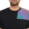 Black Rainbow Reflective Patched Tshirt