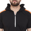 Black Neon Orange Reflective Hooded Tshirt T-Shirts - Fugazee