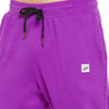 Purple Contrast Stich Relaxed Fit Joggers