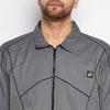 Charcoal Zipped Piping Shirt