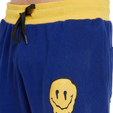 Blue OverSized Melted Smiley Print Sweatpants Trackpants Fugazee 