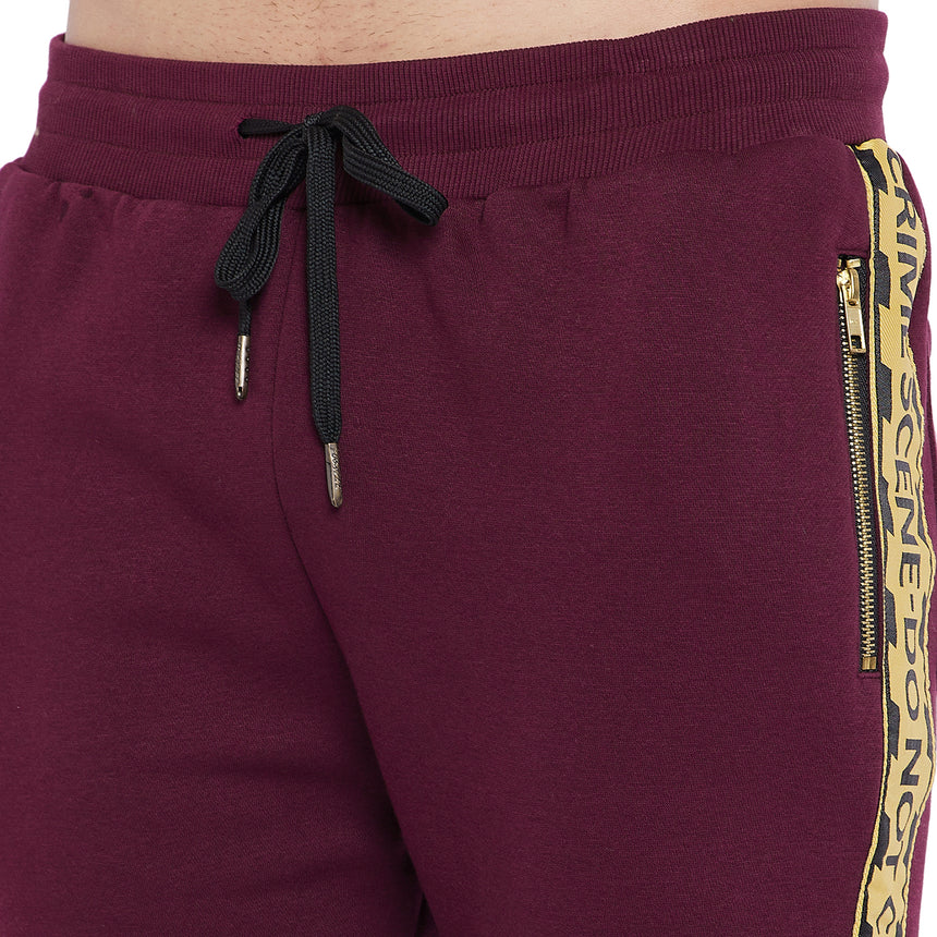 Maroon Caution Taped Trackpants