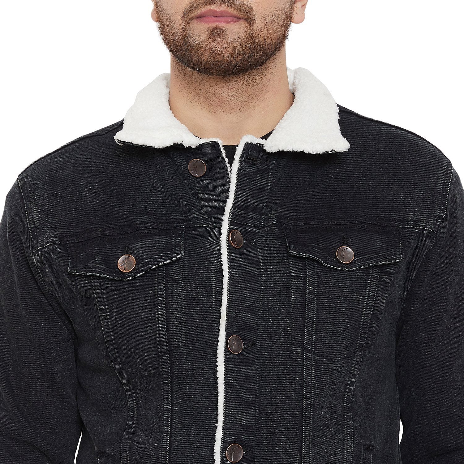 Shop Faux Sherpa Denim Jacket for Men from latest collection at Forever 21   326123