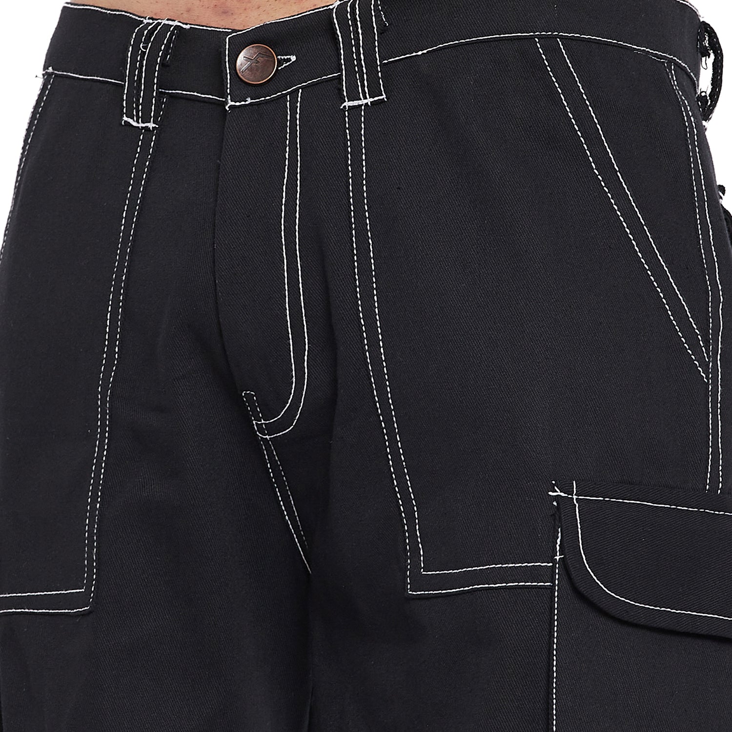 Buy Womens Twill Denim Black Cargo for Women with White Stitching Accents  Pack of 1 28 at Amazonin