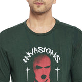 Moss Green Invasions Printed Tshirt & Shorts Clothing Set