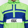 Lime Green Color blocked Hooded Jacket