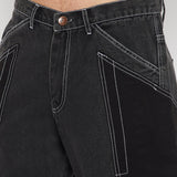 Grey Contrast Stitched Double Panel Jeans Jeans Fugazee 