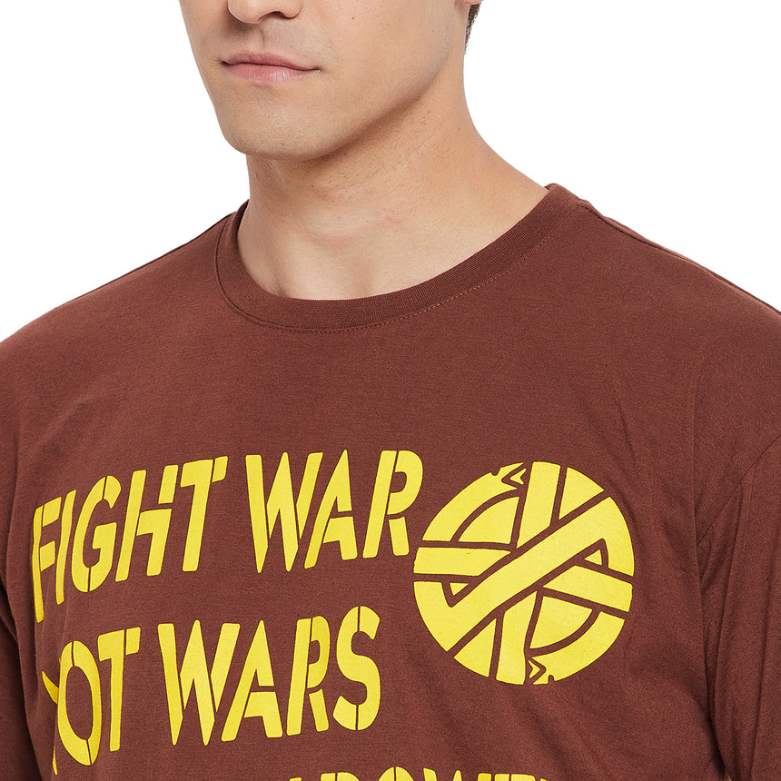 Brown Oversized Wars Graphic Tee T-shirts Fugazee 