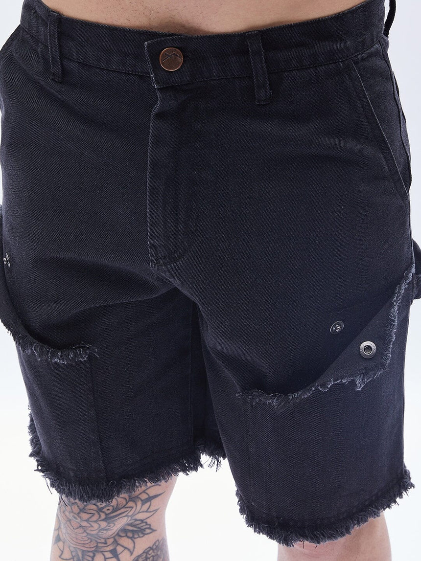 Black Carpenter Denim Shorts