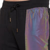 Black Rainbow Reflective Patched Tshirt and Trackpants Combo Set