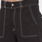 Black Oversized Carpenter Tshirt & Cargo Pants Combo Set