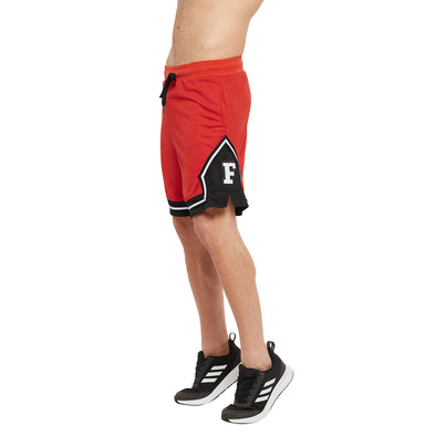 Red Patched Basketball Shorts