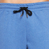 Blue Melange Snapbutton Flared Trackpants