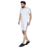 White Venetian Tshirt and Shorts Combo Summer Suit Suits - Fugazee