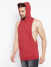 Red Hooded Stringer Vest Vest - Fugazee