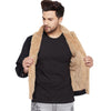 Black Corduroy Faux Fur Lined Sherpa Jacket