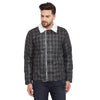 Charcoal Checkered Faux Fur Coat