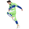 Lime Green Color blocked Hooded Jacket