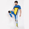 Electric Blue Cut & Sew Tshirt & Sweatpants Combo Suit Suits - Fugazee