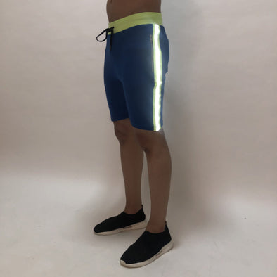 Electric Blue Reflective Taped Shorts Shorts - Fugazee