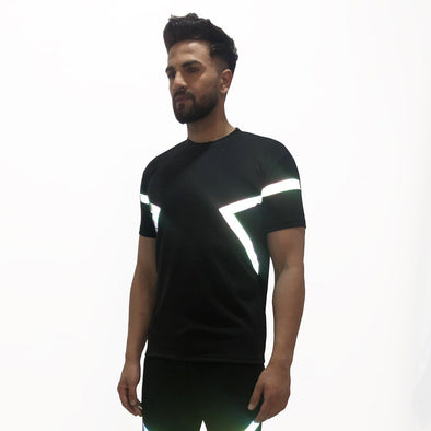 Black Rainbow Reflective Taped Tshirt
