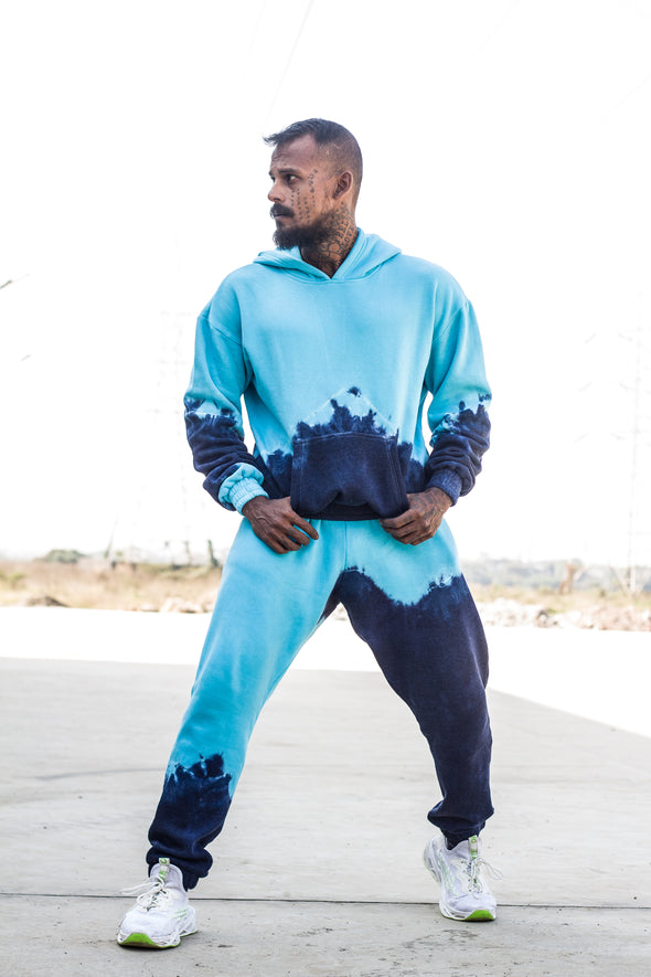 Paint Blue Ombre Oversized Combo Tracksuit