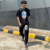 Black Friendly AF Printed Tshirt & Trackpants Combo Set