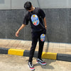 Black Friendly AF Printed Tshirt & Trackpants Combo Set